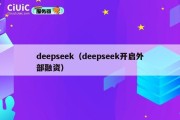 deepseek（deepseek开启外部融资）