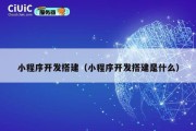 小程序开发搭建（小程序开发搭建是什么）