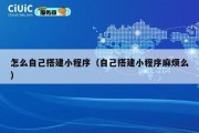 怎么自己搭建小程序（自己搭建小程序麻烦么）