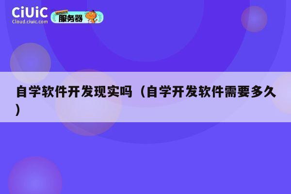 自学软件开发现实吗（自学开发软件需要多久） 第1张