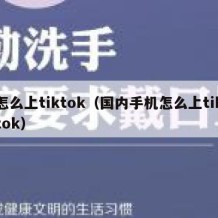 怎么上tiktok（国内手机怎么上tiktok）