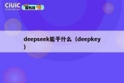 deepseek能干什么（deepkey）