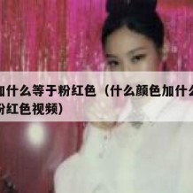 什么加什么等于粉红色（什么颜色加什么颜色等于粉红色视频）