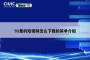 91里的短视频怎么下载的简单介绍