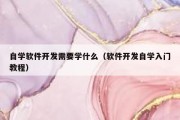 自学软件开发需要学什么（软件开发自学入门教程）