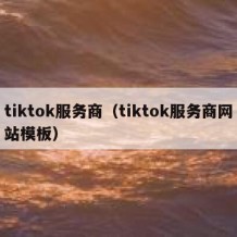 tiktok服务商（tiktok服务商网站模板）