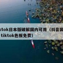 tiktok日本版破解国内可用（抖音国际版 tiktok色板免费）