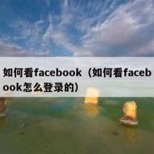 如何看facebook（如何看facebook怎么登录的）