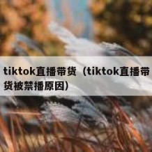 tiktok直播带货（tiktok直播带货被禁播原因）