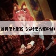 推特怎么涨粉（推特怎么涨粉丝）