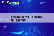 deepseek是什么（deepseek是什么旗下的）