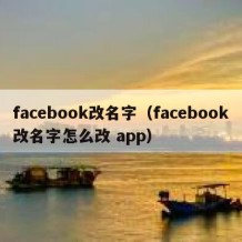 facebook改名字（facebook改名字怎么改 app）