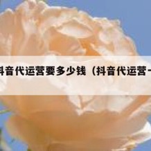 青海抖音代运营要多少钱（抖音代运营一般多少钱）