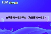 自助搭建小程序平台（自己搭建小程序）