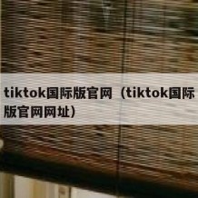 tiktok国际版官网（tiktok国际版官网网址）