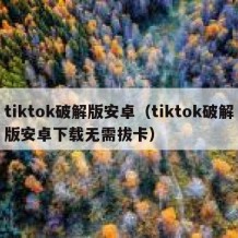 tiktok破解版安卓（tiktok破解版安卓下载无需拔卡）