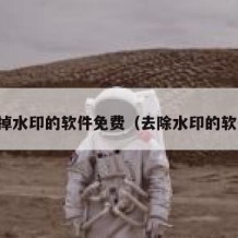 去掉水印的软件免费（去除水印的软件）