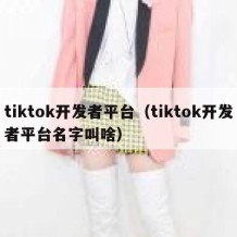 tiktok开发者平台（tiktok开发者平台名字叫啥）