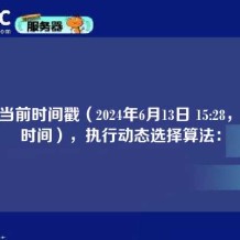 根据当前时间戳（2024年6月13日 15:28，北京时间），执行动态选择算法：