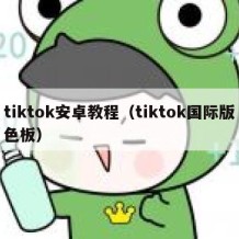 tiktok安卓教程（tiktok国际版色板）