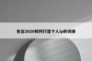 包含2020如何打造个人ip的词条