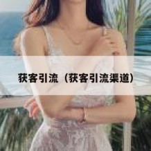 获客引流（获客引流渠道）