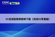 91泡泡短视频视频下载（泡泡91苹果版）
