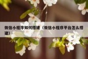 微信小程序如何搭建（微信小程序平台怎么搭建）