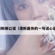 涨粉顺口溜（涨粉最快的一句话心语）
