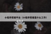 小程序搭建平台（小程序搭建是什么工作）
