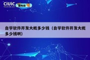 自学软件开发大概多少钱（自学软件开发大概多少钱啊）