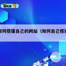 自己如何搭建自己的网站（如何自己搭建网站）