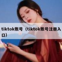 tiktok账号（tiktok账号注册入口）