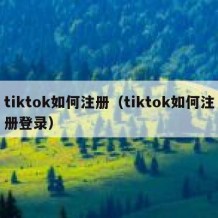 tiktok如何注册（tiktok如何注册登录）
