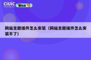 网站主题插件怎么安装（网站主题插件怎么安装不了）