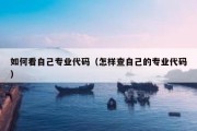 如何看自己专业代码（怎样查自己的专业代码）