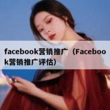 facebook营销推广（Facebook营销推广评估）