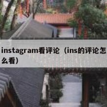 instagram看评论（ins的评论怎么看）