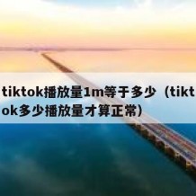 tiktok播放量1m等于多少（tiktok多少播放量才算正常）