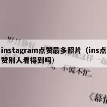 instagram点赞最多照片（ins点赞别人看得到吗）