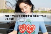 搭建一个app平台要多少钱（建造一个app多少钱）