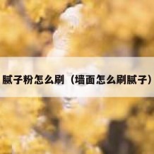 腻子粉怎么刷（墙面怎么刷腻子）