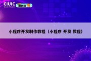 小程序开发制作教程（小程序 开发 教程）