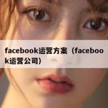 facebook运营方案（facebook运营公司）