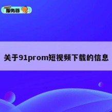 关于91prom短视频下载的信息