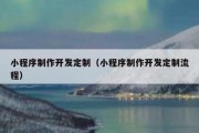 小程序制作开发定制（小程序制作开发定制流程）