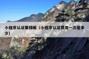 小程序认证要钱嘛（小程序认证费用一次是多少）