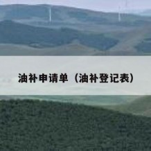 油补申请单（油补登记表）