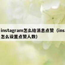 instagram怎么给消息点赞（ins怎么设置点赞人数）
