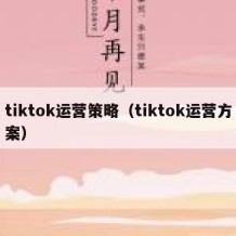 tiktok运营策略（tiktok运营方案）